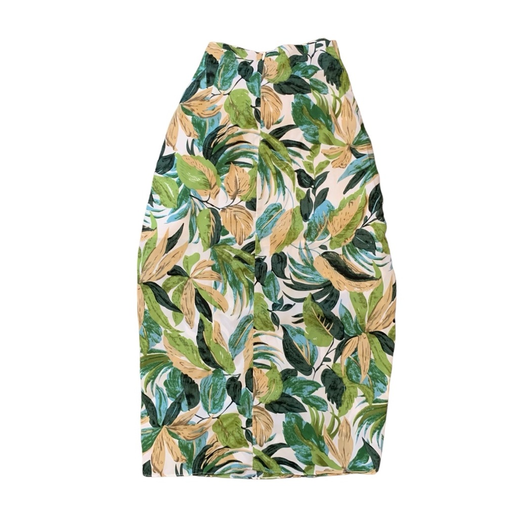 LUSH palm leaf wrap pencil skirt SMALL